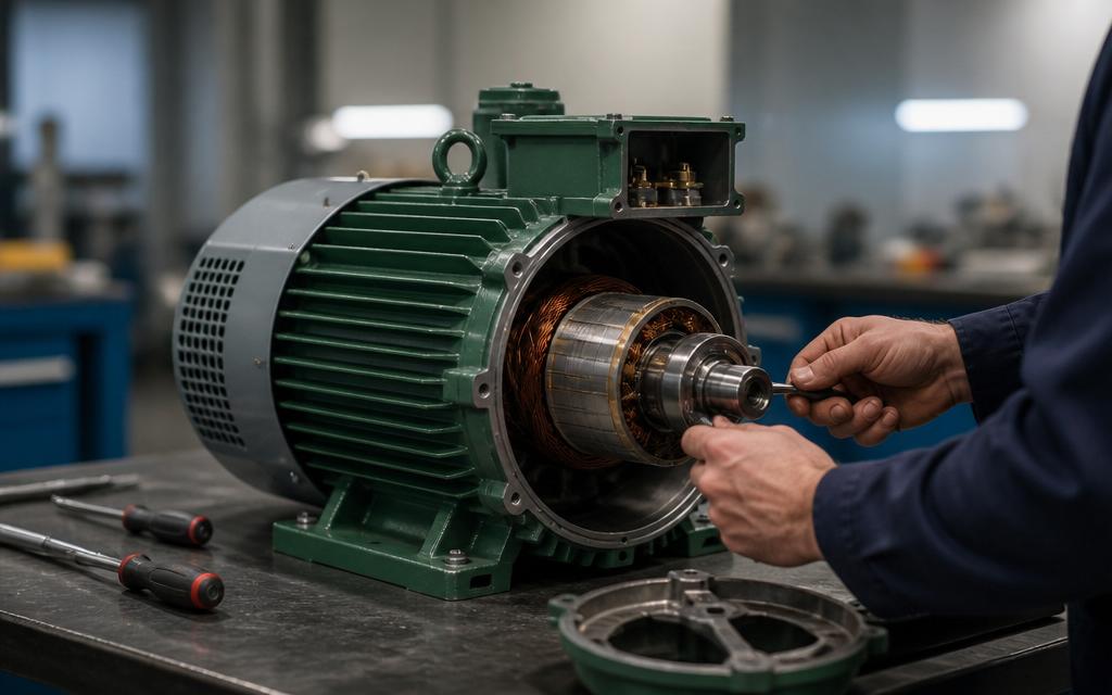 Manutenção de motor elétrico industrial